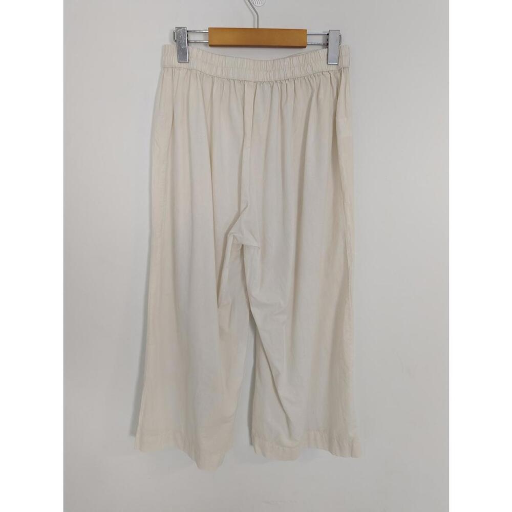Sapphire Women's Palazzo Pants in Cream Size Medium 100% Cotton Quiet Luxury